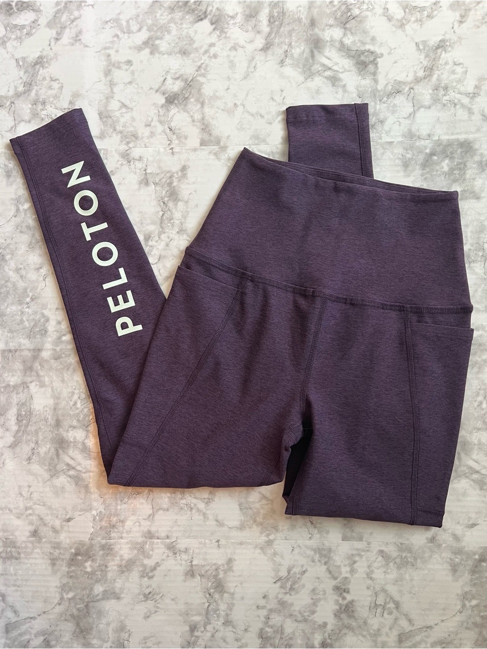 Beyond Yoga x Peloton Plum High-Rise Leggings with Peloton Logo